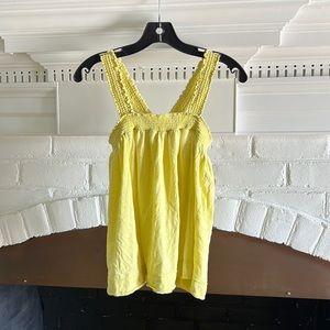 Anthropologie Pilcro Yellow tank XL